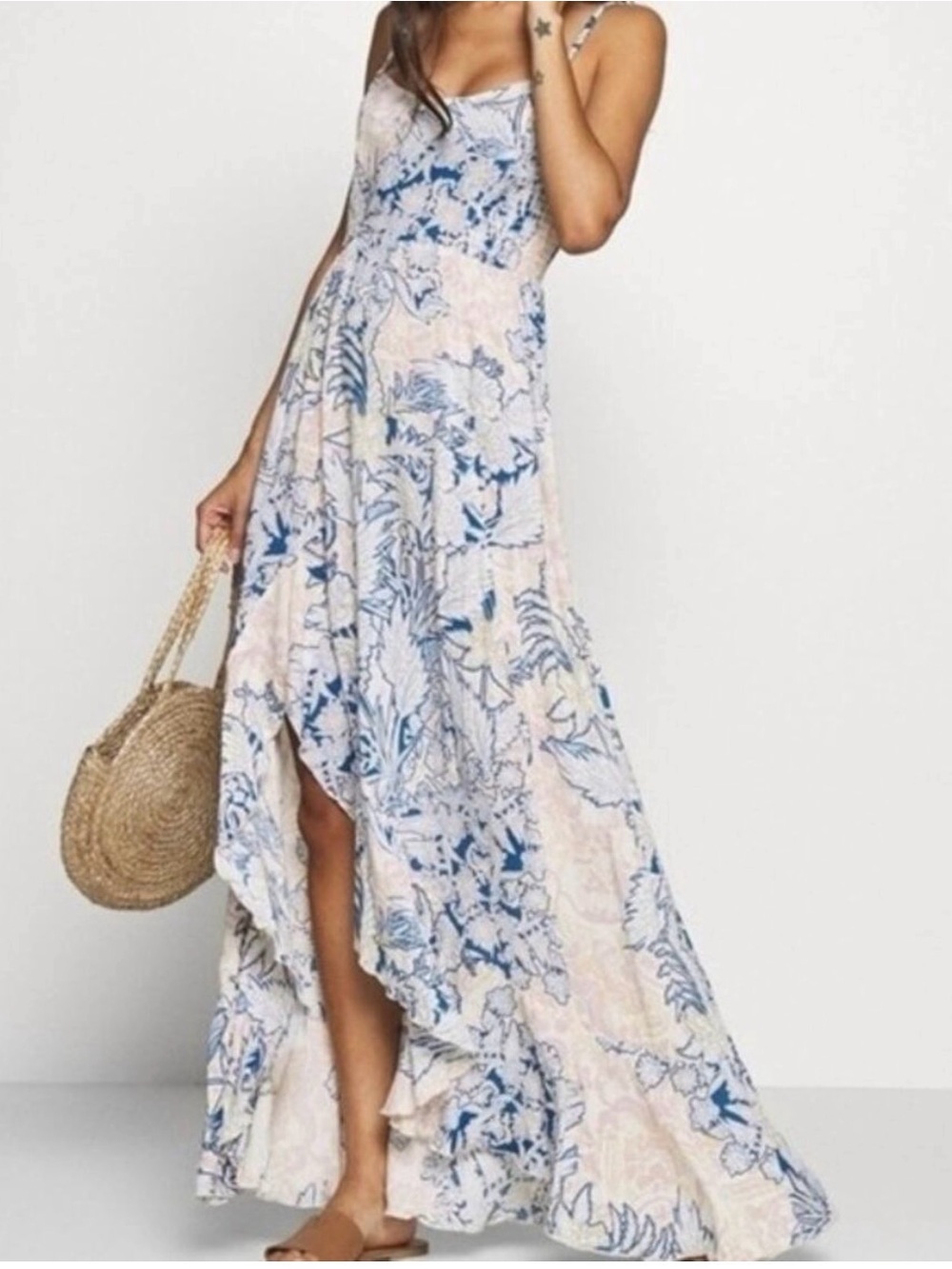 Free People NWT Forever Yours Smocked Maxi Slip Dress - Size L